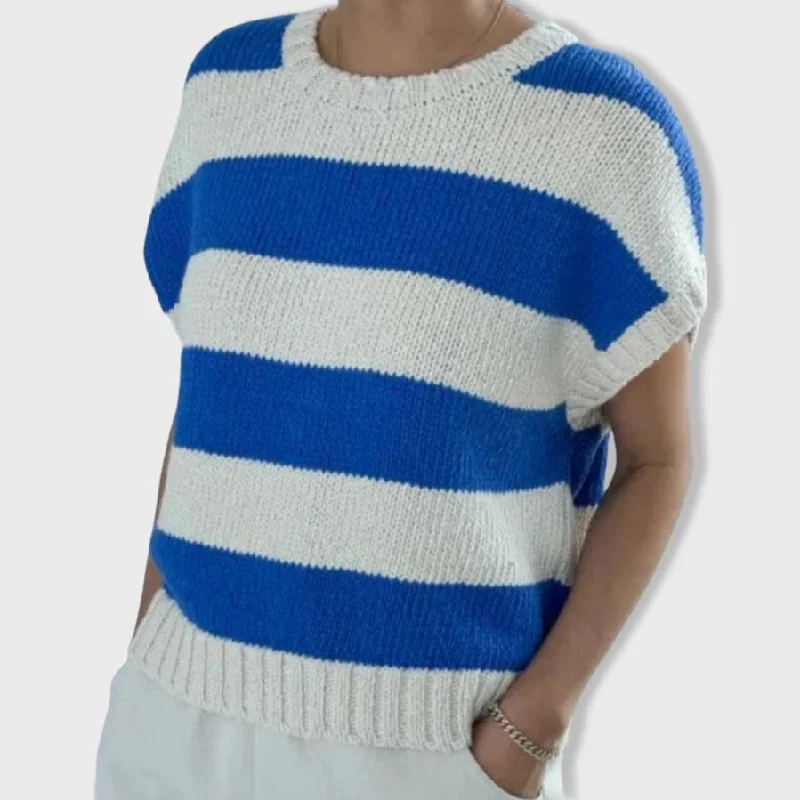 Le Bon Shoppe Pierre Cotton Sweater French Blue Stripe