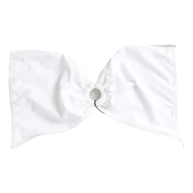 Dolce & Gabbana White Nylon Stretch Swimwear Top Bikini